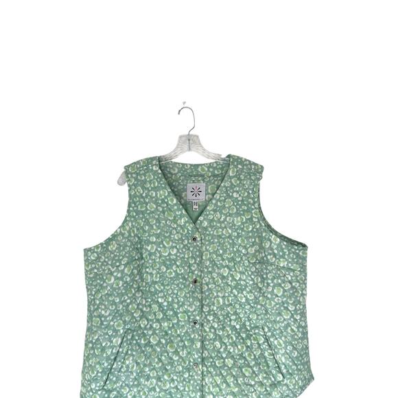 Isaac Mizrahi Vest Plus Green White Outdoor Women's Fairy Groovy Gorp Size 2X - Picture 6 of 13